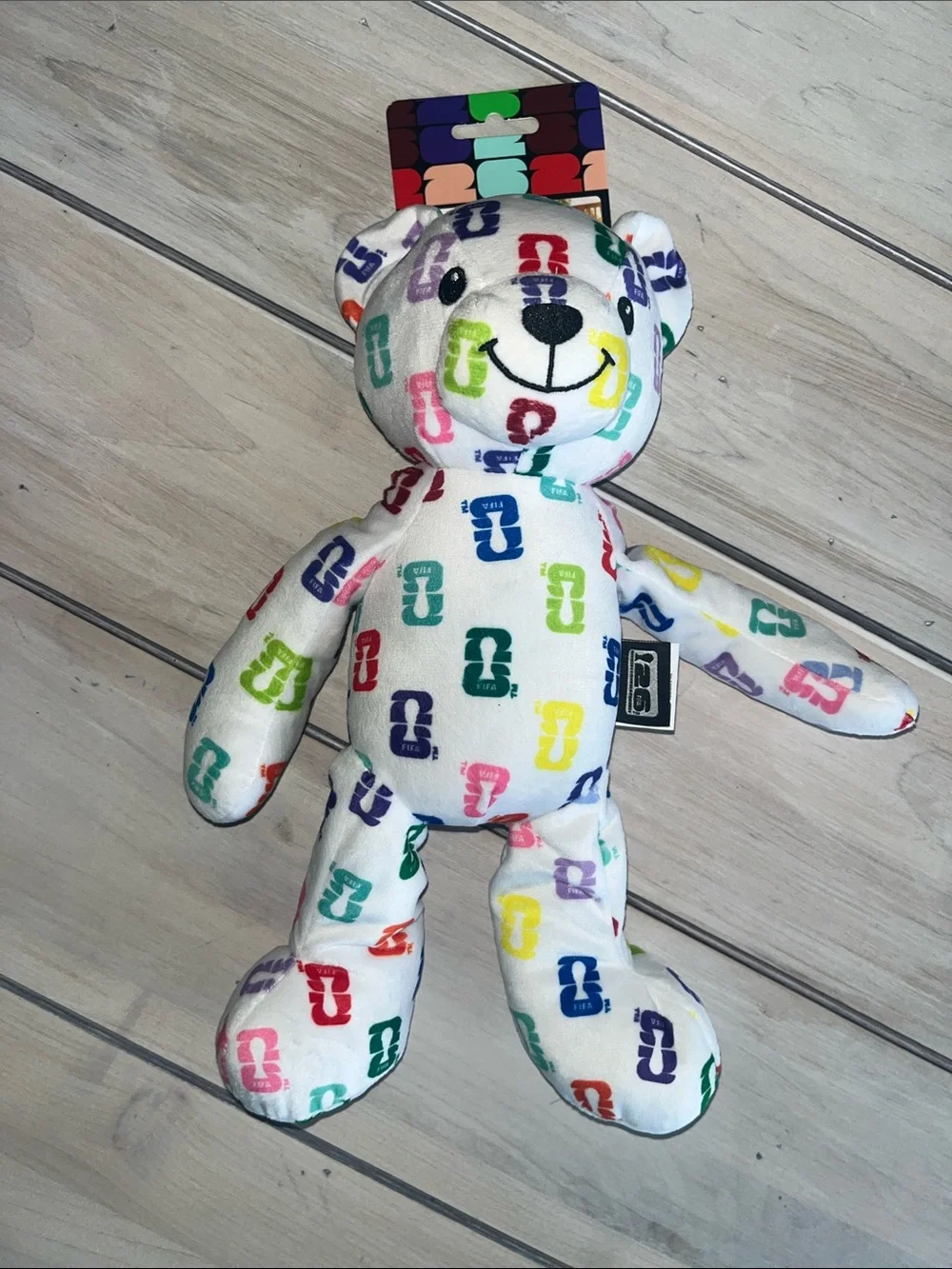 FIFA Buddy Bear Crinkle Plush Dog Toy 13”